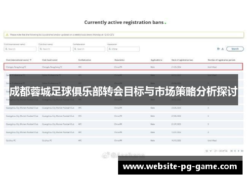 成都蓉城足球俱乐部转会目标与市场策略分析探讨