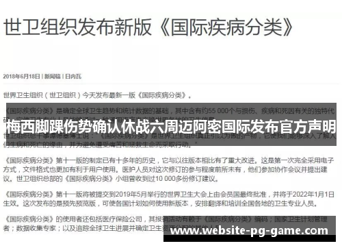 梅西脚踝伤势确认休战六周迈阿密国际发布官方声明