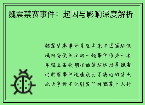 魏震禁赛事件：起因与影响深度解析